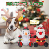 UPSKY Dog Christmas Toys with Squeaker, 2 Pack Dog Toys with Crinkle Paper, Soft Pet Toys for Teeth, Interactive Plush Dog Chew Toys for Small & Medium Dogs.