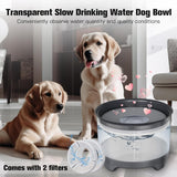 UPSKY 5.5L Dog Water Bowl,186oz Large Capacity No Spill Water Bowl for Dogs, Splash Proof Slow Water Feeder with Heightened Base, Anti-Slip Slow Drinking Pet Water Bowl for Messy Drinkers