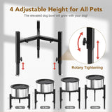 UPSKY 6.5L Elevated Height Adjustable Slow Feeder Dog Water Bowl, Super Large Capacity Stainless Steel No Spill Dog Water Bowl, No Splash Water Bowl for Messy Drinkers（Includes Metal Stand）