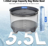 UPSKY 5.5L Dog Water Bowl,186oz Large Capacity No Spill Water Bowl for Dogs, Splash Proof Slow Water Feeder with Heightened Base, Anti-Slip Slow Drinking Pet Water Bowl for Messy Drinkers