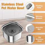 Decflow 3L Dog Water Bowl Stainless Steel Slow Drinking Dog Bowl with Lid, No Spill Water Bowl for Large Dogs Splash Proof Vehicle Carried Travel Pet Water Bowl Dispenser for Messy Drinkers