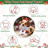 UPSKY Christmas Dog Toys, Dog Squeaky Toy with Crinkle Paper, Interactive Durable Plush Dog Chew Toys for Puppy, Small, Middle, Large Dogs Training and Reduce Boredom.