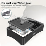 UPSKY 2-in-1 Elevated Dog Bowls Slow Feeder, 4 Height Adjustable Raised Dog Bowl Stand No Spill Dog Water Bowl Dispenser, Non-Slip Dog Food and Water Bowl for Small Medium Large Dogs, Cats,Black.