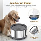 UPSKY 6.5L Dog Water Bowl,1.6 Gallon Super Large Capacity No Spill Dog Water Bowl,Stainless Steel Spill Proof Slow Water Feeder,No Splash Water Bowl with Anti-Slip Mat for Messy Drinkers