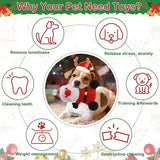 UPSKY Christmas Dog Toys, Dog Squeaky Toy with Crinkle Paper, Interactive Durable Plush Dog Chew Toys for Puppy, Small, Middle, Large Dogs Training and Reduce Boredom.