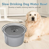 UPSKY 3L Dog Water Bowl 101oz No Spill Dog Bowl, Large Slow Drinking Water Feeder Bowl for Messy Drinkers, Splash Proof Pet Water Dispenser Vehicle Carried No Drip Travel Water Bowl for Dogs, Cats