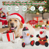 UPSKY Dog Christmas Toys with Squeaker, 2 Pack Dog Toys with Crinkle Paper, Soft Pet Toys for Teeth, Interactive Plush Dog Chew Toys for Small & Medium Dogs.