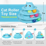 UPSKY 24 PCS Cat Toys, 3-Level Turntable Kitten Toys Set, Interactive Cat Roller Toys for Indoor Cats, Catnip Toys, Cat Teaser Toys, Mice Toys, Spring Toys, and Various Ball Toys for Kitty.