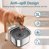 UPSKY 3L Dog Water Bowl 101oz Stainless Steel Dog Bowl No Spill Large Capacity Dog Food Water Bowl Slow Water Feeder, Spill Proof Pet Water Dispenser Vehicle Carried Travel Water Bowl