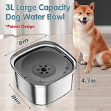 UPSKY 3L Dog Water Bowl 101oz Stainless Steel Dog Bowl No Spill Large Capacity Dog Food Water Bowl Slow Water Feeder, Spill Proof Pet Water Dispenser Vehicle Carried Travel Water Bowl