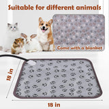 UPSKY Pet Heating Pad 9 Adjustable Temperature Cat Dog Heating Mat with Timer, Waterproof Pet Warming Pad 18" x 18" Electric Pet Heated Bed Mat with Chew Resistant Indoor Heating Pad for Cats Dogs