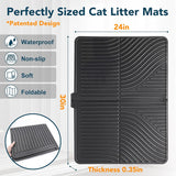 UPSKY Cat Litter Mat, Large Kitty Litter Trapping Mat Soft on Kitty Paws, Litter Box Mat Keep Floor Clean, 31" x 24" Waterproof and Washable Cat Litter Catcher Pad for Scatter Control