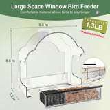 Decflow Window Bird Feeders for Outside, Clear Bird Window Feeder with 3 Strong Adhesive Sheets, Transparent Acrylic Bird House for Window Viewing, Removable Tray, Wild Bird Watching Gift