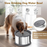 UPSKY 6.5L Dog Water Bowl,1.6 Gallon Super Large Capacity No Spill Dog Water Bowl,Stainless Steel Spill Proof Slow Water Feeder,No Splash Water Bowl with Anti-Slip Mat for Messy Drinkers