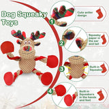 UPSKY Christmas Dog Toys, Dog Squeaky Toy with Crinkle Paper, Interactive Durable Plush Dog Chew Toys for Puppy, Small, Middle, Large Dogs Training and Reduce Boredom.