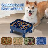 UPSKY Slow Feeder Dog Bowls,2 in 1 Dog Puzzle Slow Feeder for Large Breed, Maze Elevated Dog Food Bowl Anti-Choking Interactive Dog Feeding Bowls Slow Down Eating for Boredom & Anxiety Blue