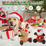 UPSKY Dog Christmas Toys with Squeaker, 2 Pack Dog Toys with Crinkle Paper, Soft Pet Toys for Teeth, Interactive Plush Dog Chew Toys for Small & Medium Dogs.