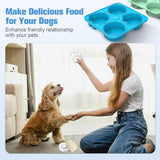 UPSKY 2PCS Dog Treat Molds, Silicone Dog Frozen Treat Tray Mold Large Dog Paw Ice Cube Trays Mold, Refillable Dog Treat Freezer Molds for Peanut Butter, Yogurt, Fruit