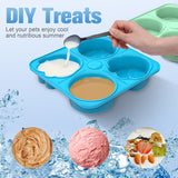 UPSKY 2PCS Dog Treat Molds, Silicone Dog Frozen Treat Tray Mold Large Dog Paw Ice Cube Trays Mold, Refillable Dog Treat Freezer Molds for Peanut Butter, Yogurt, Fruit