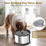 UPSKY 6.5L Elevated Height Adjustable Slow Feeder Dog Water Bowl, Super Large Capacity Stainless Steel No Spill Dog Water Bowl, No Splash Water Bowl for Messy Drinkers（Includes Metal Stand）