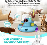 UPSKY 4-in-1 Interactive Electronic Toy for Indoor Kitten, 2023 Upgrade Automatic Pointer Feather Wand Toy, and Cat Roller Toy Relieves Anxiety & Boredom