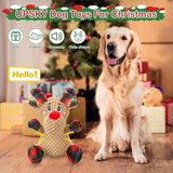 UPSKY Christmas Dog Toys, Dog Squeaky Toy with Crinkle Paper, Interactive Durable Plush Dog Chew Toys for Puppy, Small, Middle, Large Dogs Training and Reduce Boredom.