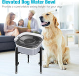 UPSKY 70oz Elevated Dog Water Bowl No Spill, 2L Raised Dog Bowl with 4 Height Adjustable Stand, Large Capacity Spill Proof Slow Water Feeder Pet Water Bowl Dispenser for Small Medium Large Dogs