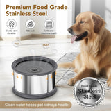 UPSKY 6.5L Dog Water Bowl,1.6 Gallon Super Large Capacity No Spill Dog Water Bowl,Stainless Steel Spill Proof Slow Water Feeder,No Splash Water Bowl with Anti-Slip Mat for Messy Drinkers