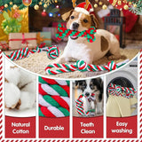 UPSKY 7 Pack Christmas Dog Toys, Dog Rope Toys with Squeaky Plush Toys Set, Interactive Durable Dog Puppy Toys, Training Playing Teething Chew Toys for Small Medium Large Dogs.