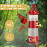 Decflow Bird Feeders for Outdoors Hanging, Wild Bird Feeders for Outside Squirrel Proof, Metal Bird Seed Feeder for Small Birds, 4 lbs Large Capacity for Cardinal, Finch, Sparrow, Blue Jay.