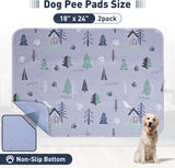 UPSKY Washable Pee Pads for Dogs, 2 Pack Reusable Puppy Pads Super Absorbent Dog Pee Pads, Waterproof Pet Potty Training Pads Leakproof Anti-Slip Whelping Pads for Crate, Playpen, 18"x 24"