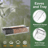 Decflow Window Bird Feeders for Outside, Clear Bird Window Feeder with 3 Strong Adhesive Sheets, Transparent Acrylic Bird House for Window Viewing, Removable Tray, Wild Bird Watching Gift