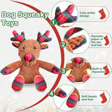 UPSKY Christmas Dog Toys, Dog Squeaky Toy with Crinkle Paper, Interactive Durable Plush Dog Chew Toys for Puppy, Small, Middle, Large Dogs Training and Reduce Boredom.…