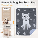 UPSKY Reusable Puppy Pads 2 Pack Washable Pee Pads for Dogs Training, Super Absorbent Wee Wee Dog Pee Pads, Anti-Slip Waterproof Pet Potty Pads Dog Mats for Whelping, Crate, Playpen, 34”x 36”