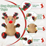 UPSKY Christmas Dog Toys, Dog Squeaky Toy with Crinkle Paper, Interactive Durable Plush Dog Chew Toys for Puppy, Small, Middle, Large Dogs Training and Reduce Boredom.