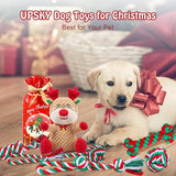 UPSKY 7 Pack Christmas Dog Toys, Dog Rope Toys with Squeaky Plush Toys Set, Interactive Durable Dog Puppy Toys, Training Playing Teething Chew Toys for Small Medium Large Dogs.