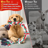 UPSKY Christmas Dog Rope Toy for Large Medium Dogs, Dog Chew Toy for Aggressive Chewers, Indestructible 3 Feet 5 Knots Rope Toy, Heavy Duty Tough Dog Toy, Interactive for Large Dogs