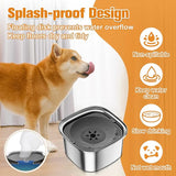 Decflow 3L Dog Water Bowl Stainless Steel Slow Drinking Dog Bowl with Lid, No Spill Water Bowl for Large Dogs Splash Proof Vehicle Carried Travel Pet Water Bowl Dispenser for Messy Drinkers