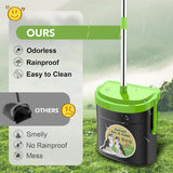 UPSKY Pooper Scooper Swivel Bin & Rake with 100 Waste Bags, Dog Pooper Scooper Bags Attachment for Large Medium Small Dogs, Long Handle Metal Dog Poop Scooper with Lid Hook for Yard Dog Kennel Green