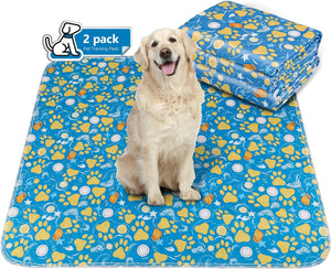 UPSKY Washable Pee Pads for Dogs, 2 Pack Reusable Puppy Pads Waterproof Wee Wee Dog Pads, Absorbent Pet Potty Training Mats Anti-Slip Whelping Pads for Playpen, Crate, Pet Housebreaking, 34”x 36”