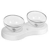 UPSKY Double Cat Dog Bowls, Elevated Cat Food Water Bowls, 0/20°Tilted Raised Pet Feeder Bowl