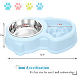 UPSKY Slow Feeder Dog Bowl Fun Feeder No Chocking Slow Feeder Bloat Stop Dog Food Water Bowl (Sky Blue)