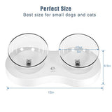 UPSKY Double Cat Dog Bowls, Elevated Cat Food Water Bowls, 0/20°Tilted Raised Pet Feeder Bowl