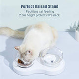 UPSKY Double Cat Dog Bowls, Elevated Cat Food Water Bowls, 0/20°Tilted Raised Pet Feeder Bowl