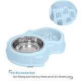 UPSKY Slow Feeder Dog Bowl Fun Feeder No Chocking Slow Feeder Bloat Stop Dog Food Water Bowl (Sky Blue)