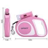 UPSKY Retractable Dog Leash, 16 ft Scalable Dog Walking Leash with Bright Flashlight(Pink)