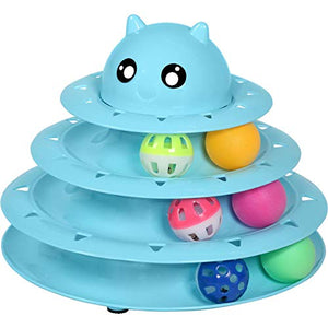 UPSKY Cat Toy Roller, Cat Toys 3 Level Towers Tracks Roller with Six Colorful Balls