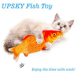 UPSKY Electric Moving Fish Cat Toy, Realistic Plush Simulation Electric Wagging Fish Cat Toy