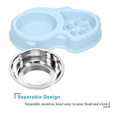 UPSKY Slow Feeder Dog Bowl Fun Feeder No Chocking Slow Feeder Bloat Stop Dog Food Water Bowl (Sky Blue)