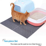 UPSKY Double Large Cat Litter Mat (24" x 16"x 2 Pcs), Cat Litter Mat Little Trapping